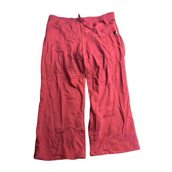 Reebok Women's Wide Leg Sweatpants Lounge Pants Burgundy Comfy Athleisure - Picture 1 of 13